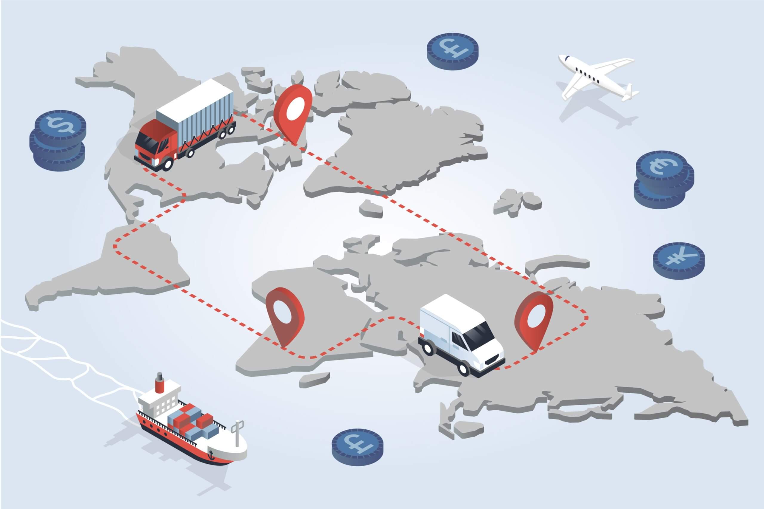 delivery routes - parcel freight logistics